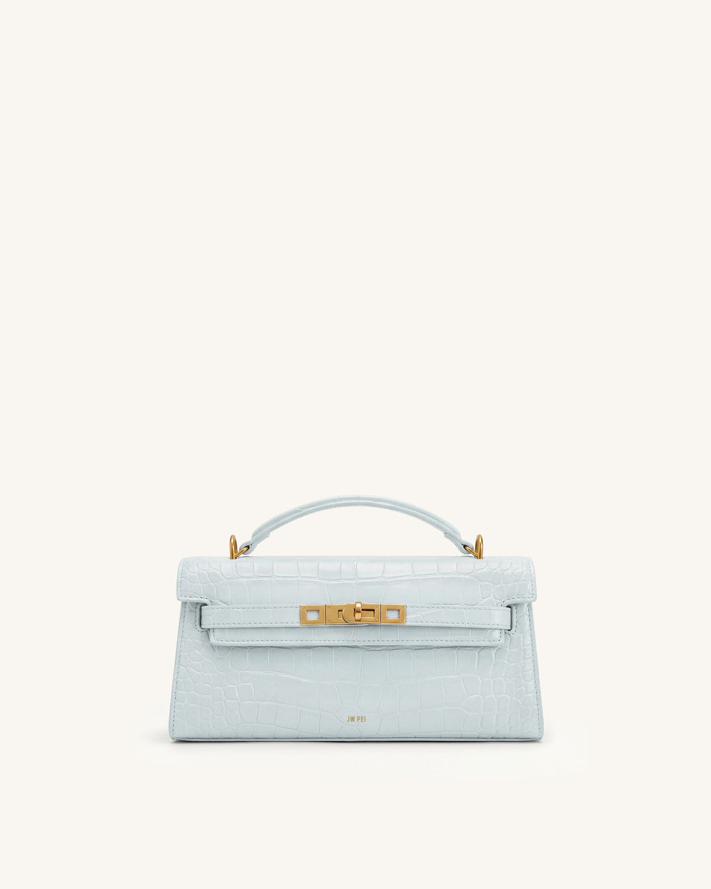 Noor Top Handle Bag - Blue Croc