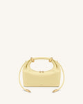 Ellie Metal Ring Embellished Top Handle Bag - Lemon Yellow
