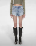 The Socialite Beaded Denim Shorts - Sweet Surrender