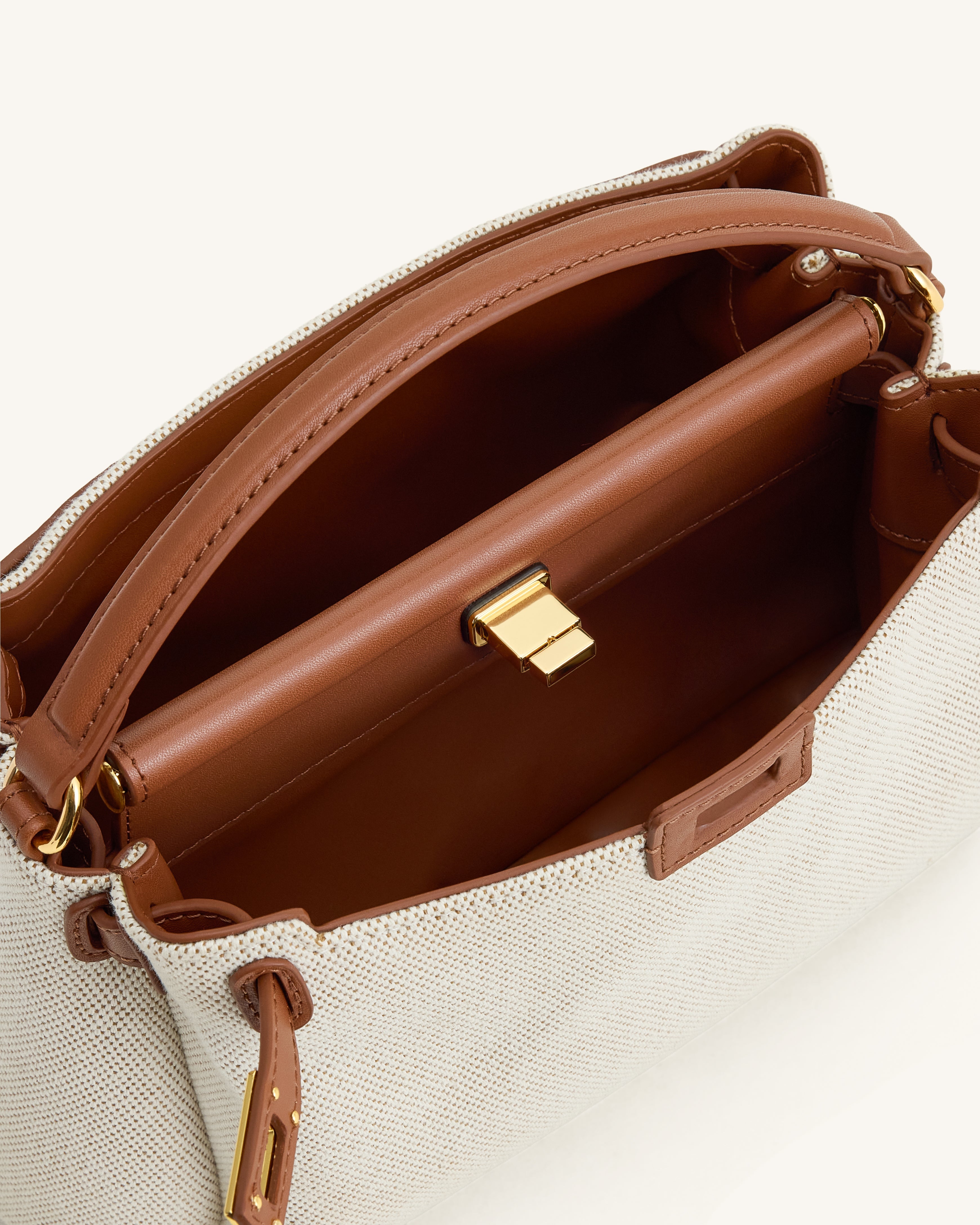 Carmen Top Handle Bag - Brown Canvas