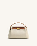Carmen Top Handle Bag - Brown Canvas