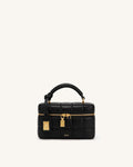 Cleo Box Shape Top Handle Bag - Black