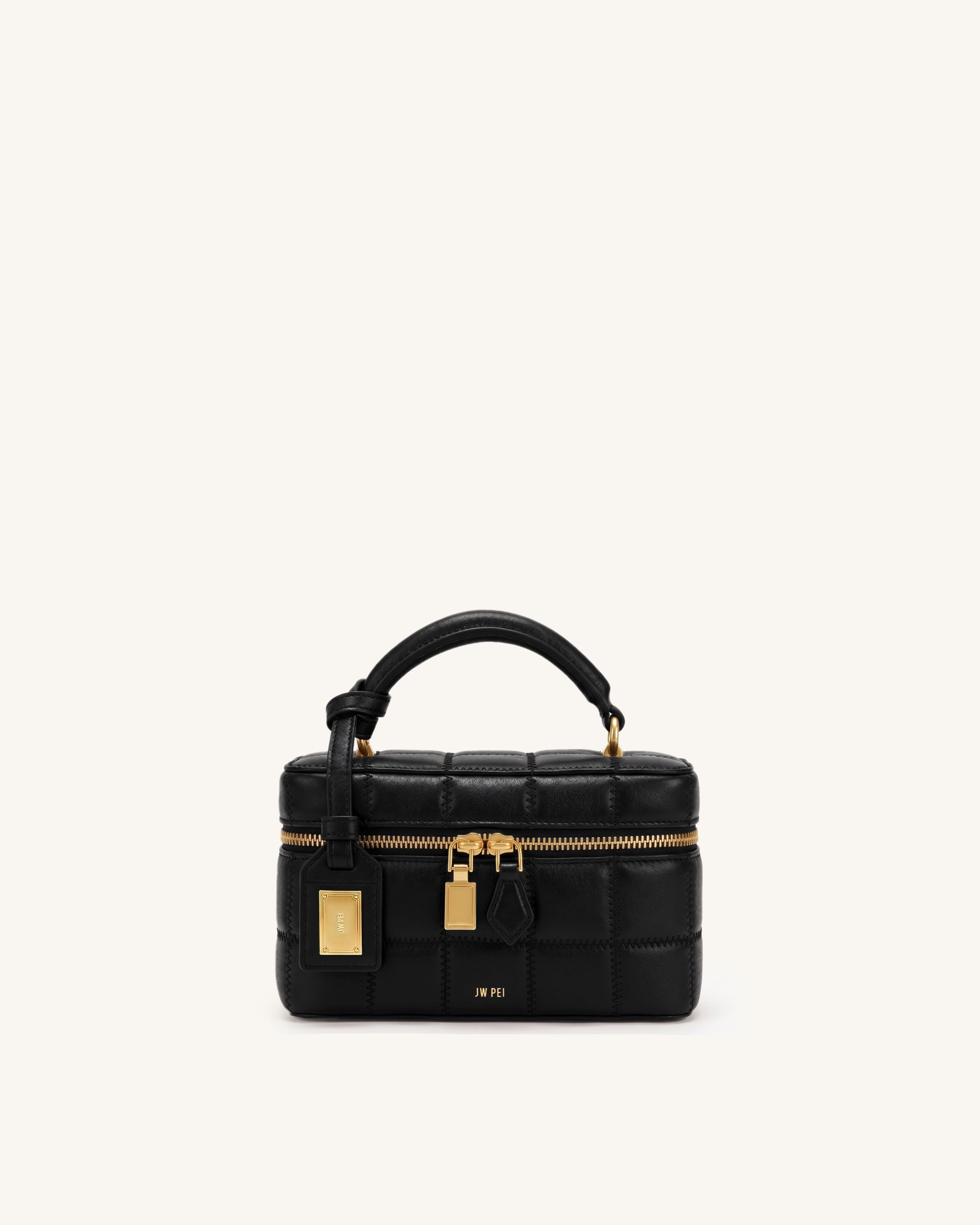 Cleo Box Shape Top Handle Bag - Black