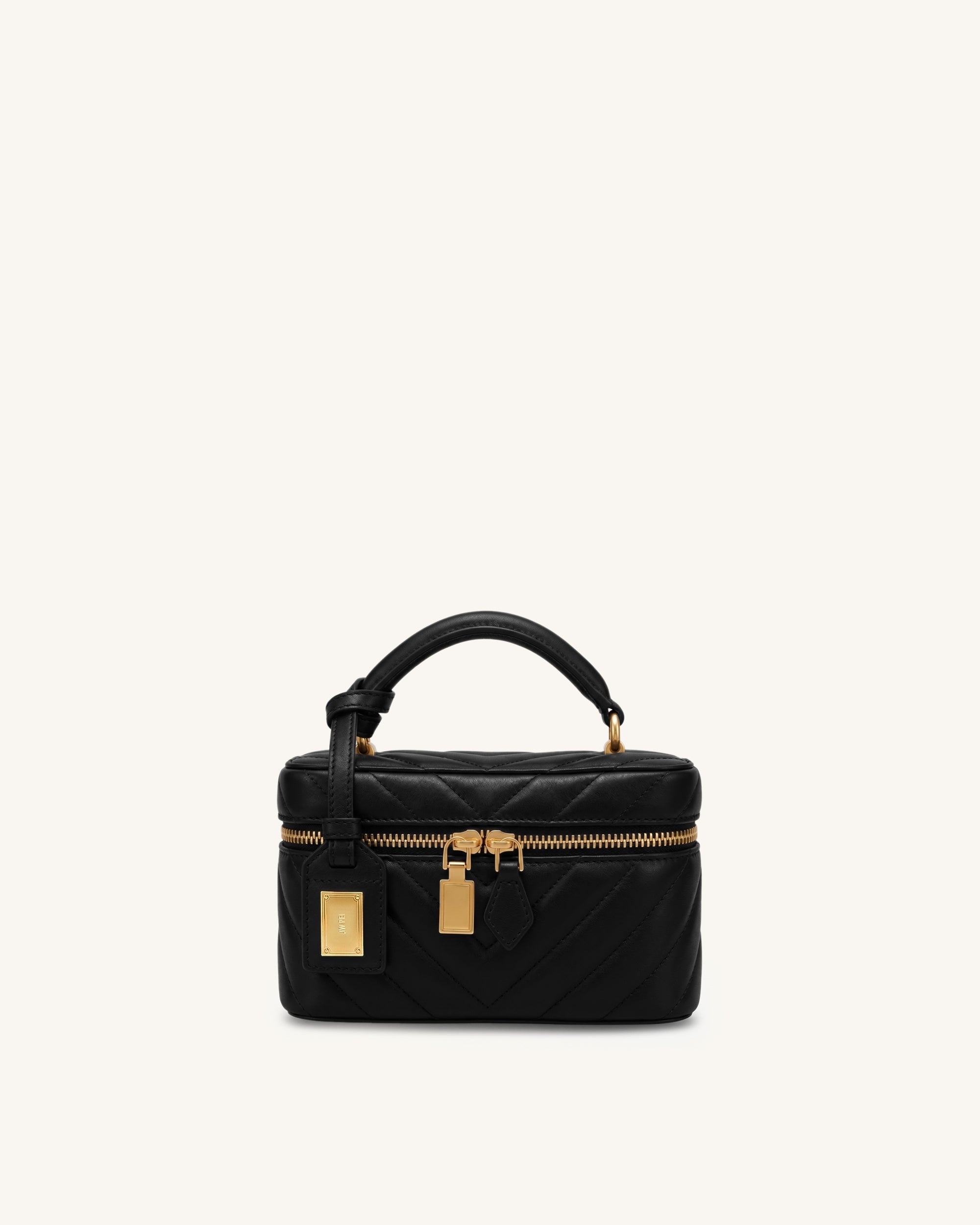 Cleo Box Shape Top Handle Bag - Charcoal Black