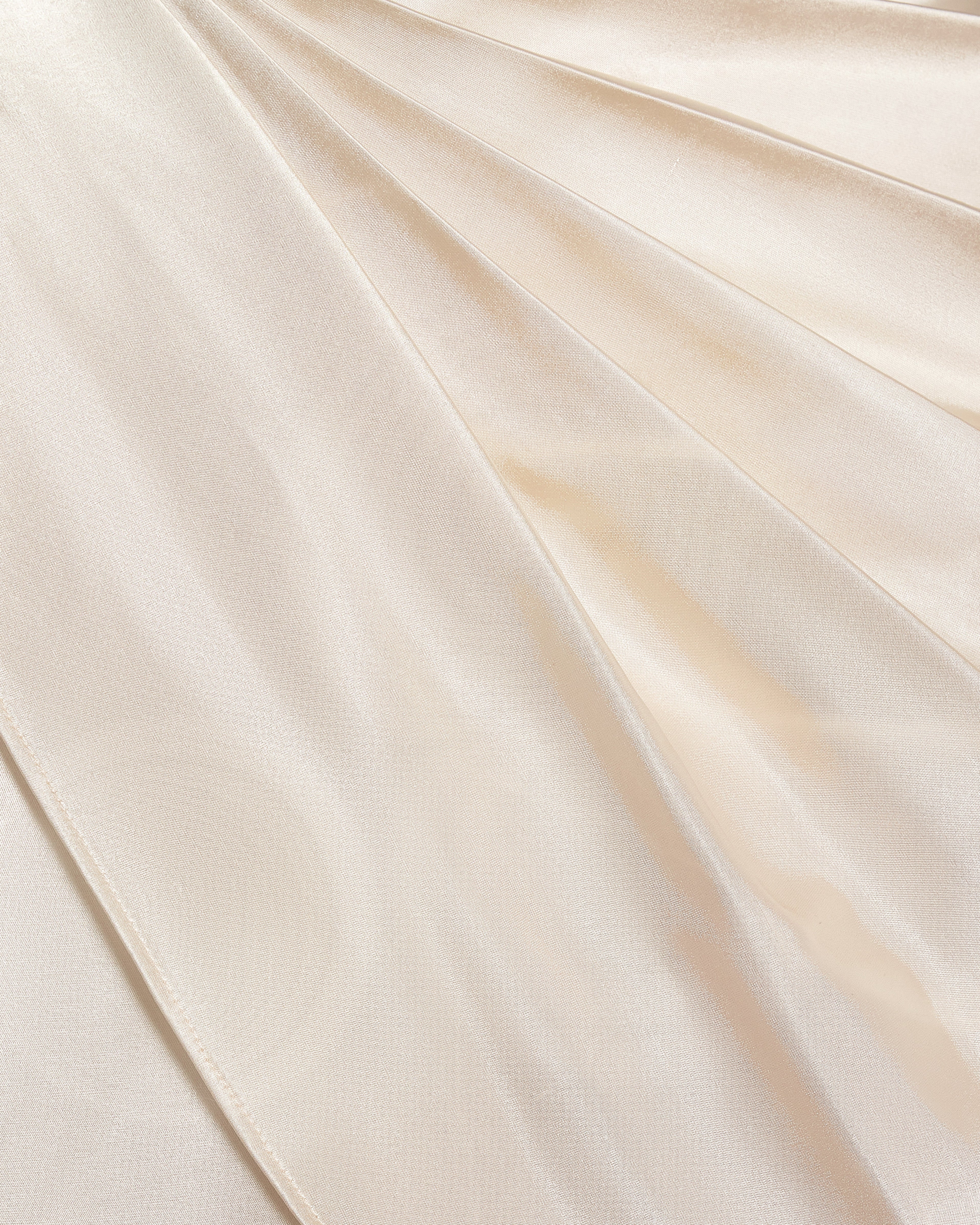 Asymmetric Drape High-Neck Cape Top - Cream