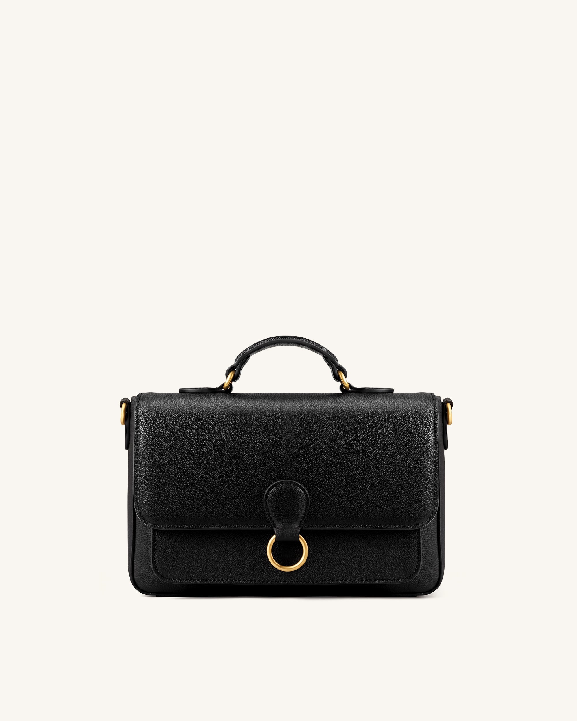 Mirelle Pebbled Top Handle Satchel - Black