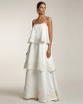 Orchid Embroidered Tiered Maxi Dress - White