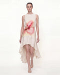 Floral Print Sleeveless High-Low Dress -  Ivory