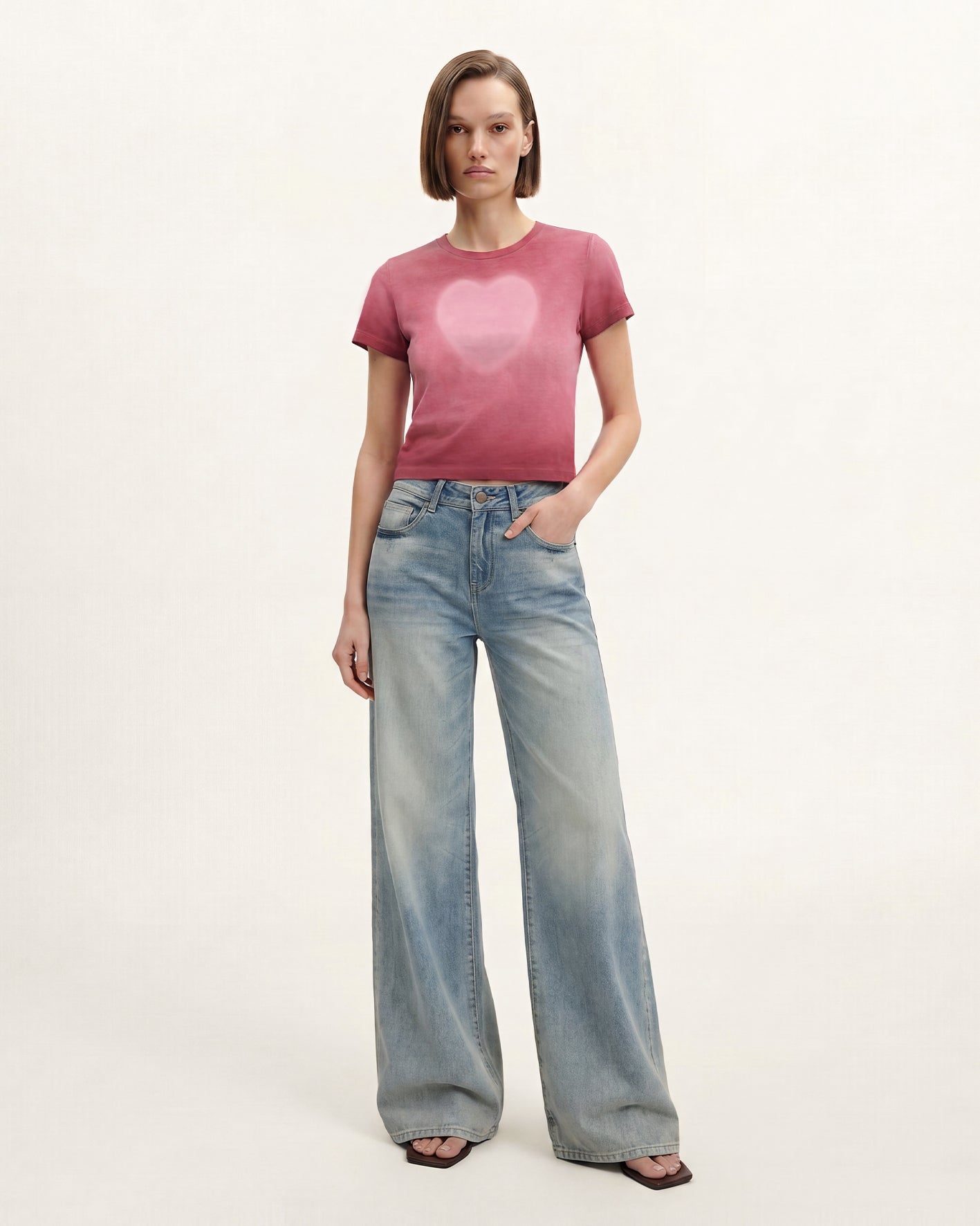 The Shrunken Faded Love T-shirt -  Wild Berry