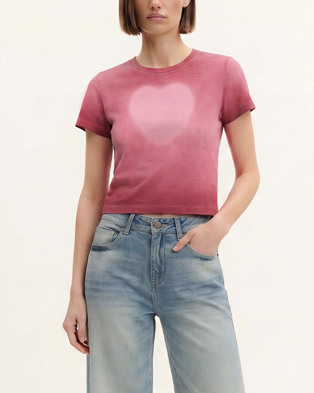 The Shrunken Faded Love T-shirt -  Wild Berry