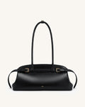 Arden Belt Detail East-West Shoulder Bag - Black