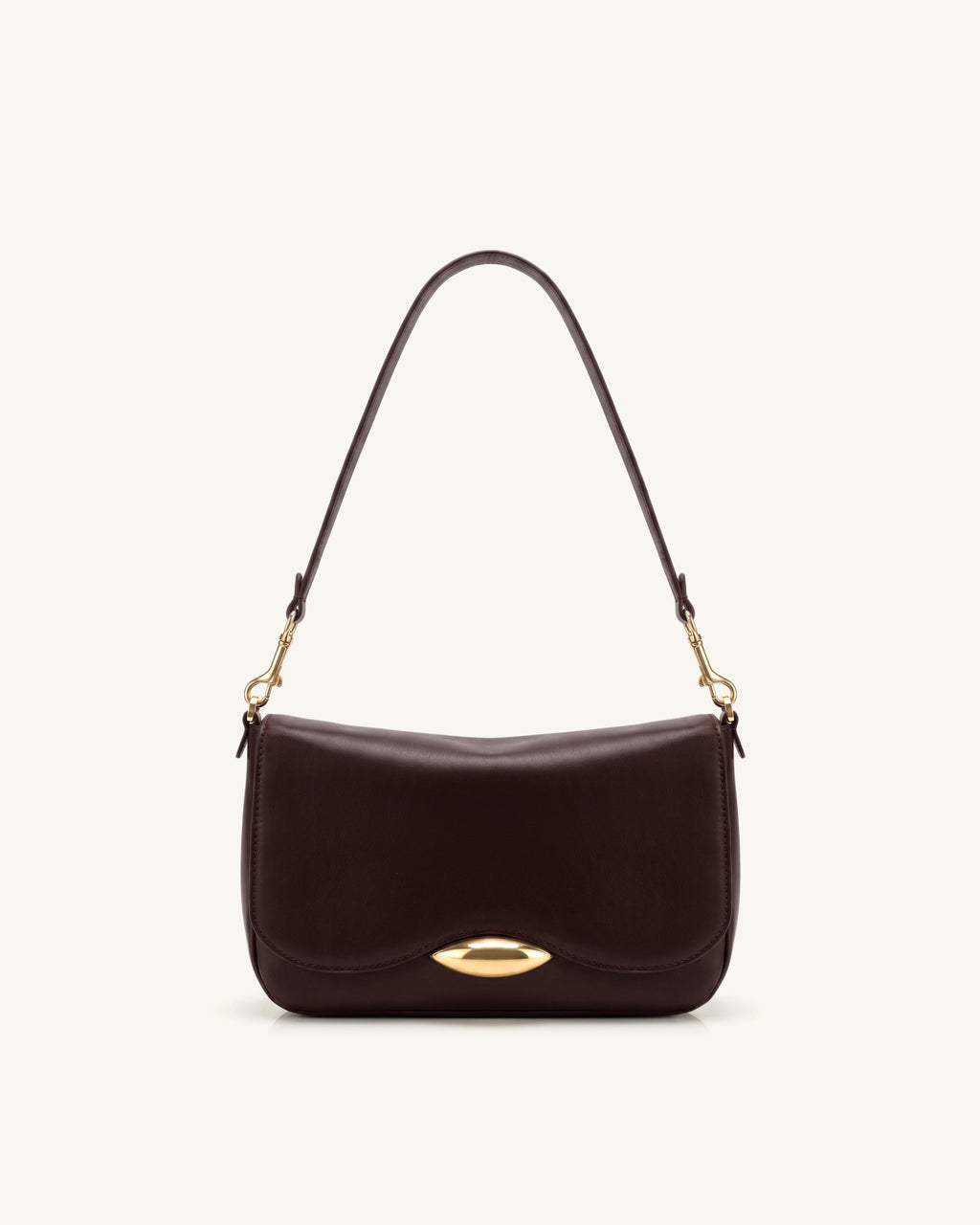 Sofia Classic Flap Shoulder Bag - Dark Brown