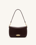 Sofia Classic Flap Shoulder Bag - Dark Brown