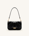 Sofia Ruched Shoulder Bag - Black