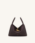 Maelle Dachshund Charm Double Handle Bag - Dark Brown