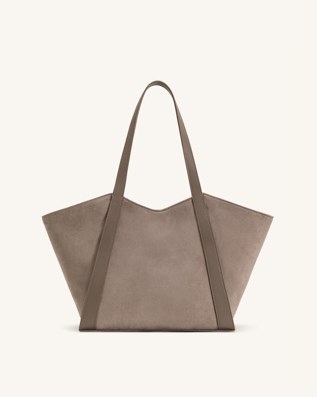 Kiana Large Capacity Faux Suede Tote Bag - Taupe