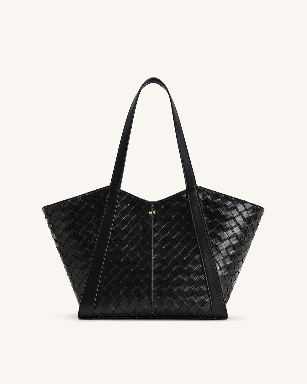 Kiana Large Capacity Weave Texture Tote Bag - Black