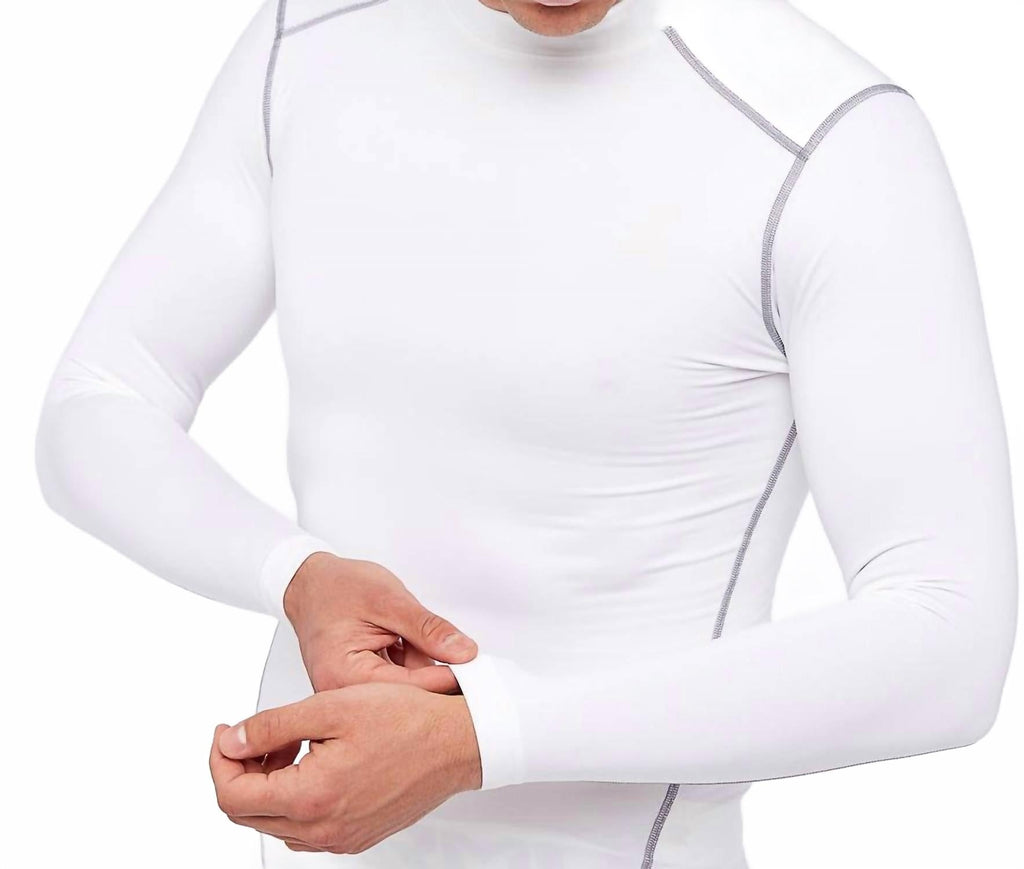 Men's Coldgear Compression Mock Top In White