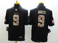 Men's New Orleans Saints Drew Brees #9 Black Team Game Jersey1