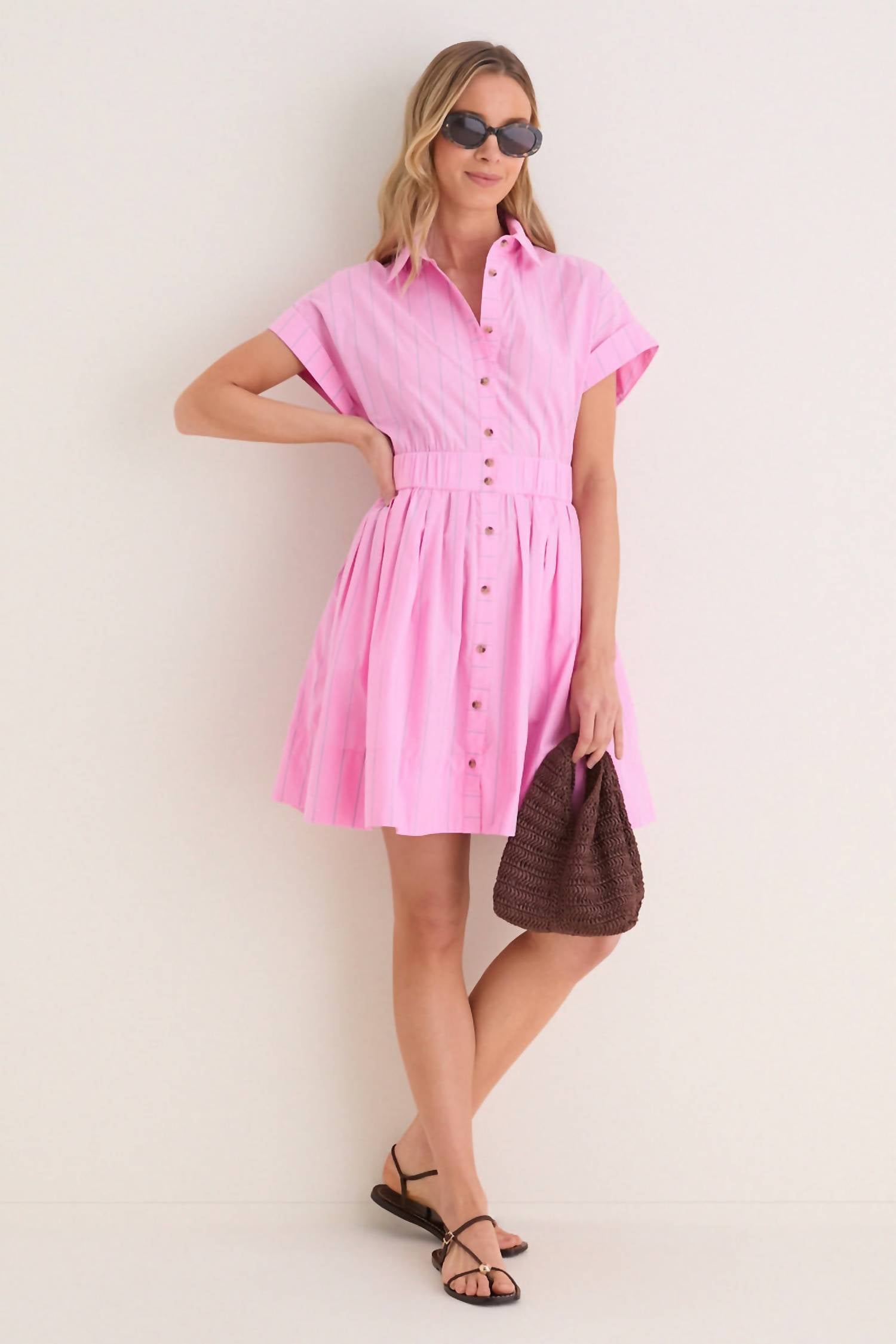 Watermelon Stripe Howard Dress In Pink