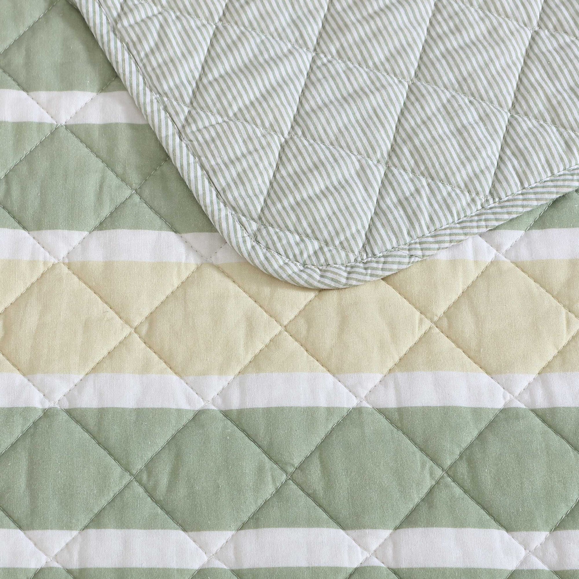 Nautica Varadero Stripe Green Twin Quilt Set