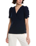 CeCe Puff V-Neck Top