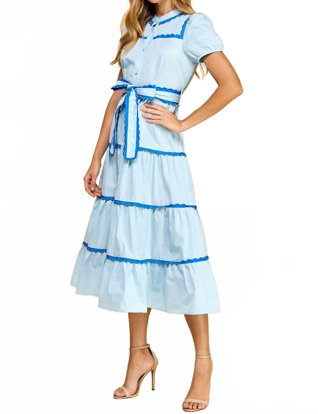 Serena Midi Dress In Baby Blue