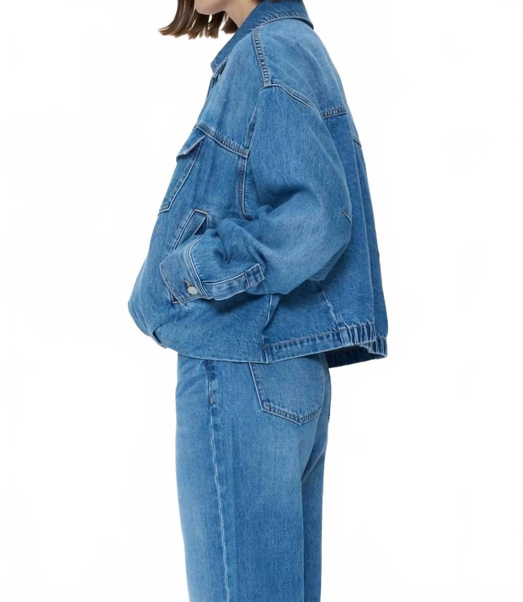 Bibi Blouson Jean Jacket In Blue