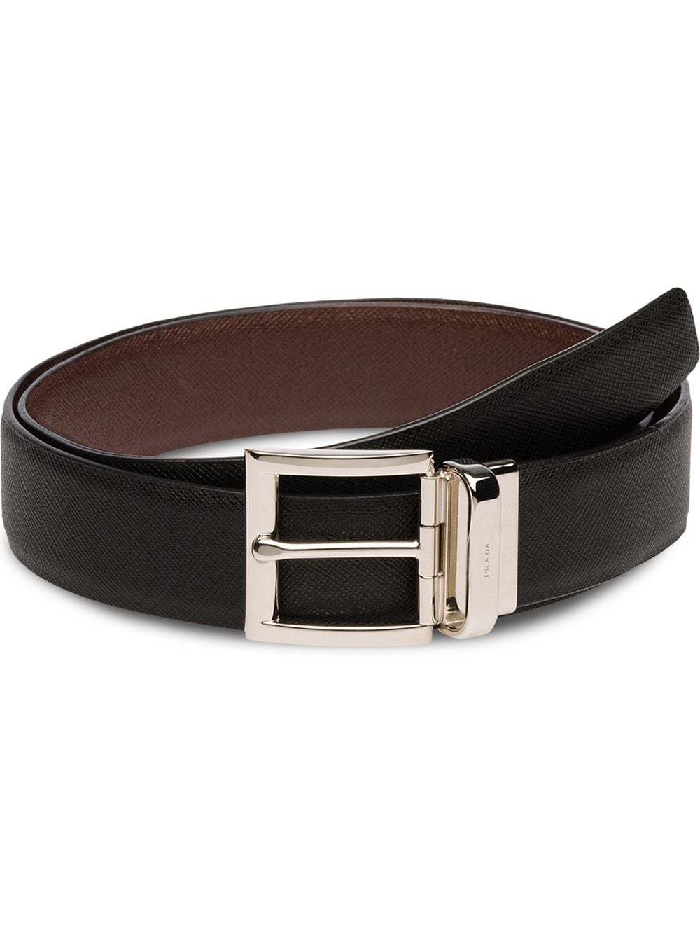 Prada Men Two-Tone Saffiano Leather Reversibile Belt