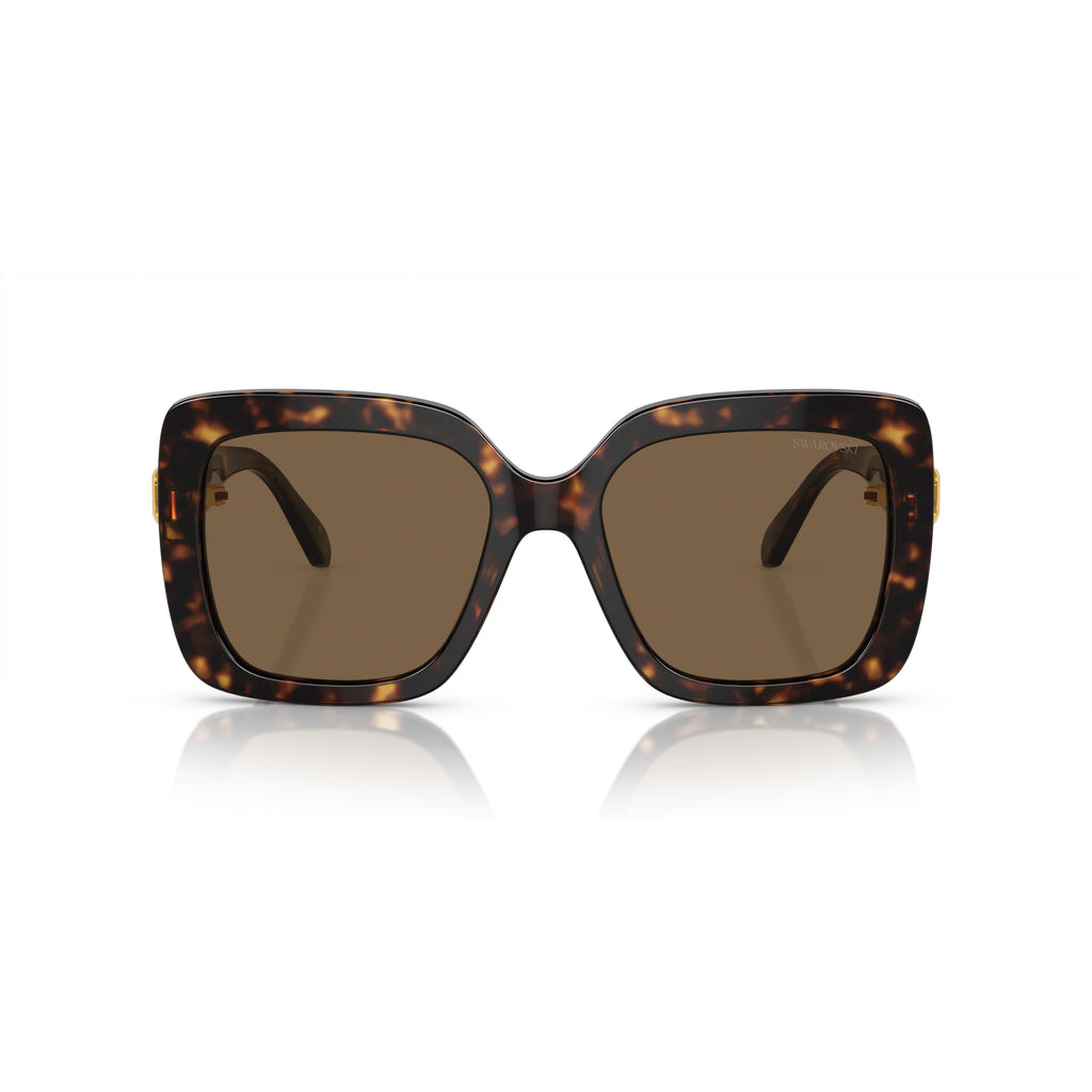 0Sk6001 Oversized Tortoiseshell Acetate Square Sunglasses with Gold Accents
