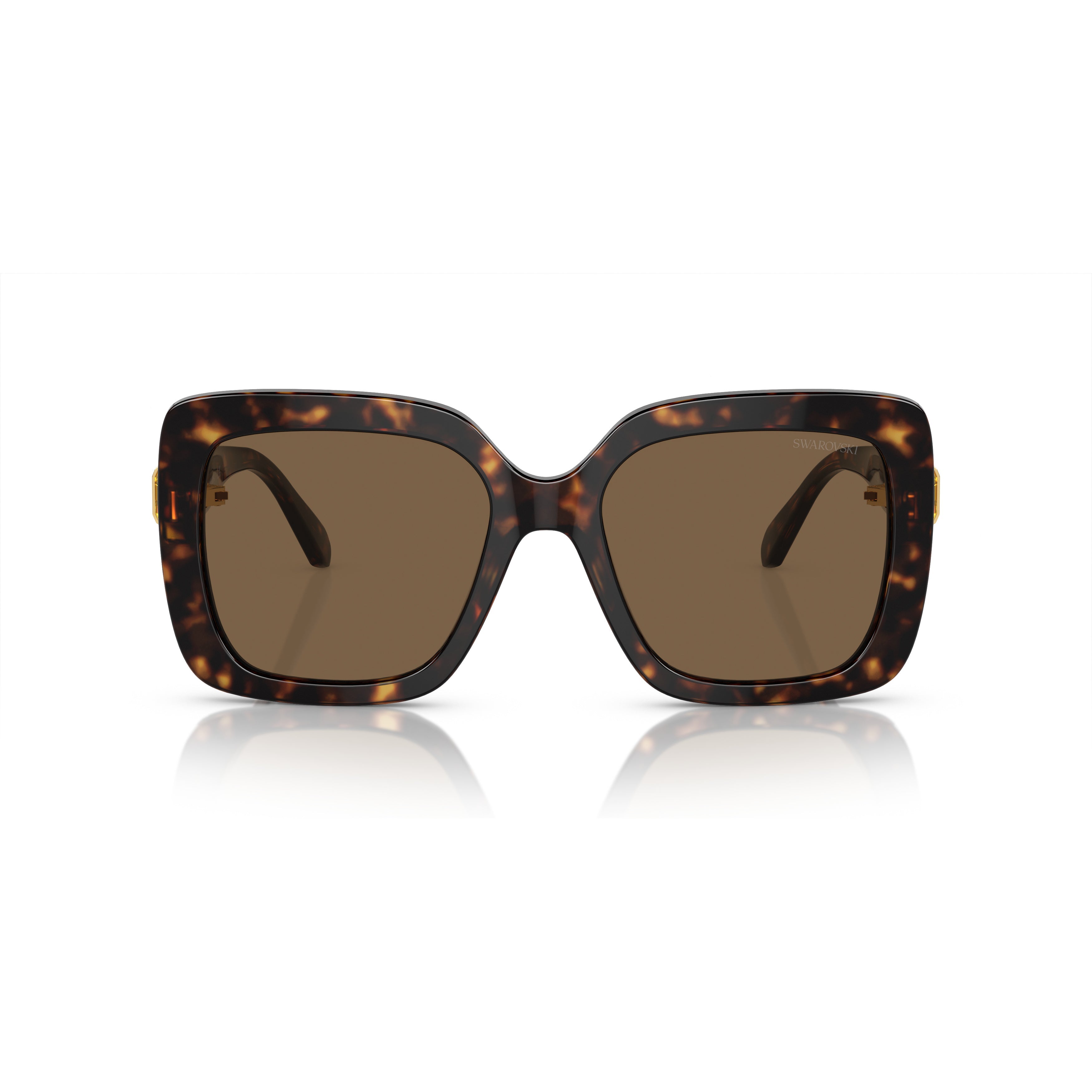 0Sk6001 Oversized Tortoiseshell Acetate Square Sunglasses with Gold Accents
