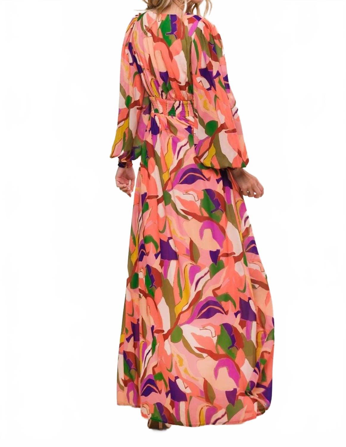 Over And Over Woven Maxi Dress In Peach