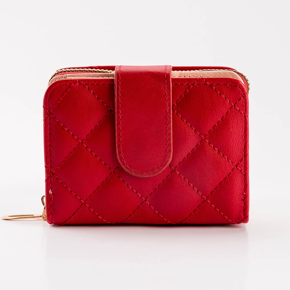 Faux Leather Compact Quilted Card Organizer Wallet