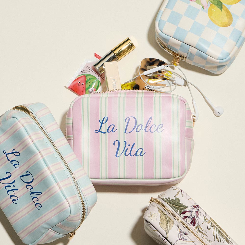 Lemon Bow Print Portable Cosmetic Pouch Bag
