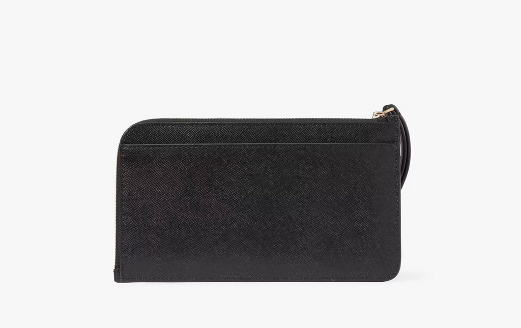 NWT Kate Spade Lucy Black Leather Medium L-Zip Wristlet KE575