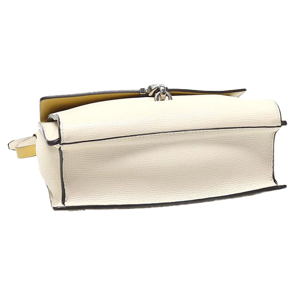 Yellow Limestone Bicolor Grain Leather Macken Small Crossbody Bag