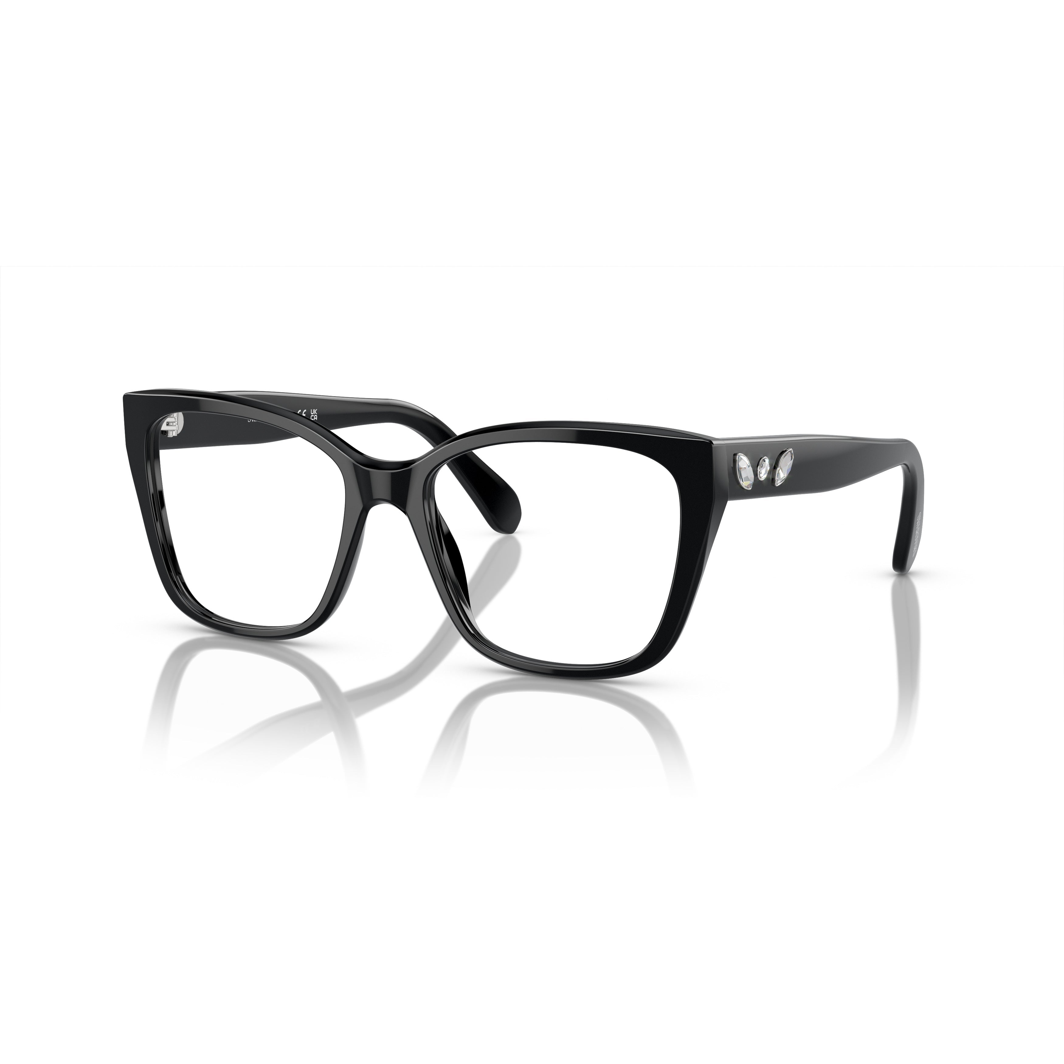0Sk2008 Oversized Square Frame Eyeglasses with Crystal Embellishments