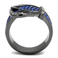 IP Light Black Stainless Steel Ring with Top Grade Crystal in Multi Color