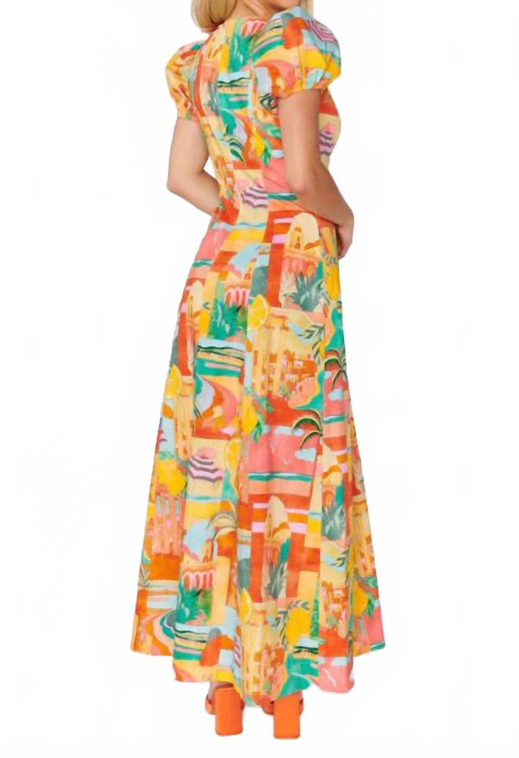 Winnie Maxi Dress In Postcards From Italia Print