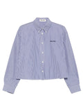 Miu Miu Women Micro Pinstripe Poplin Shirt