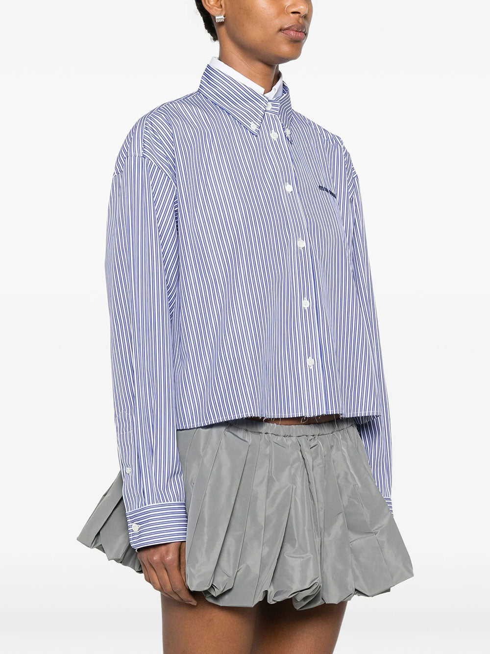 Miu Miu Women Micro Pinstripe Poplin Shirt