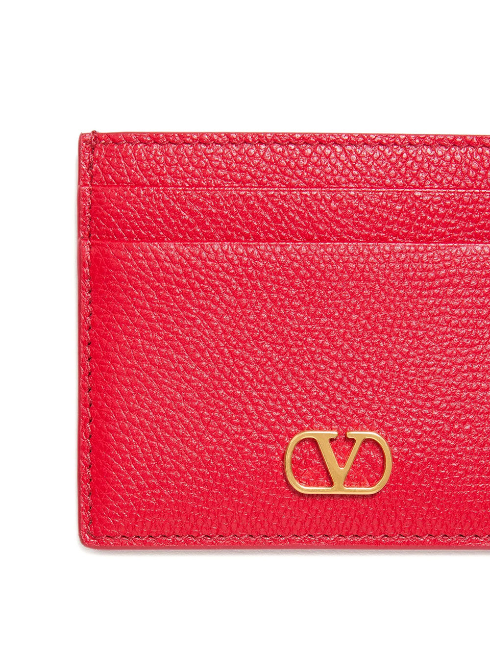 Valentino Garavani Women Vlogo Signature Grainy Leather Card Holder