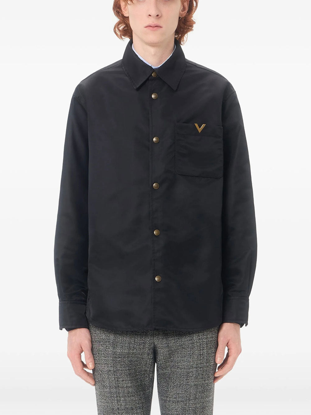 Valentino Garavani Men Valentino Nylon Shirt Jacket With Vgold