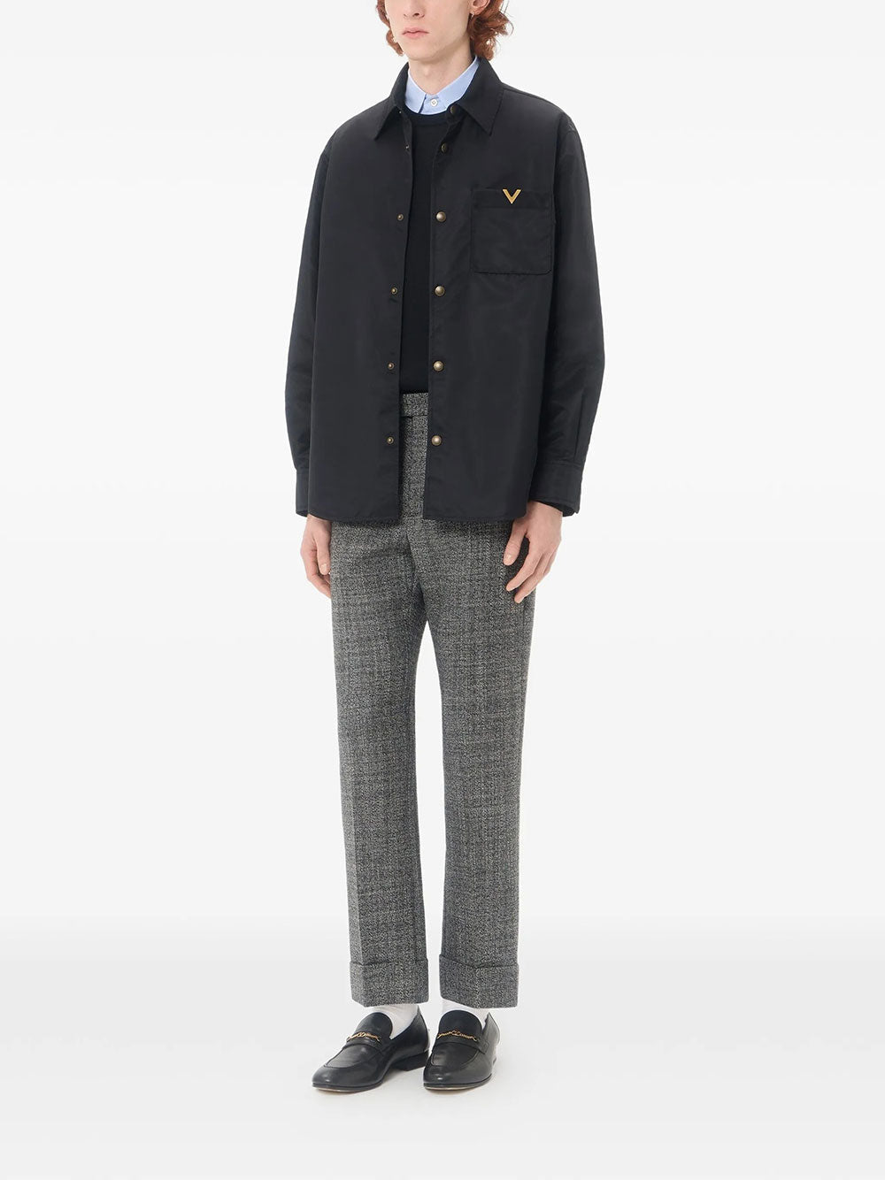 Valentino Garavani Men Valentino Nylon Shirt Jacket With Vgold