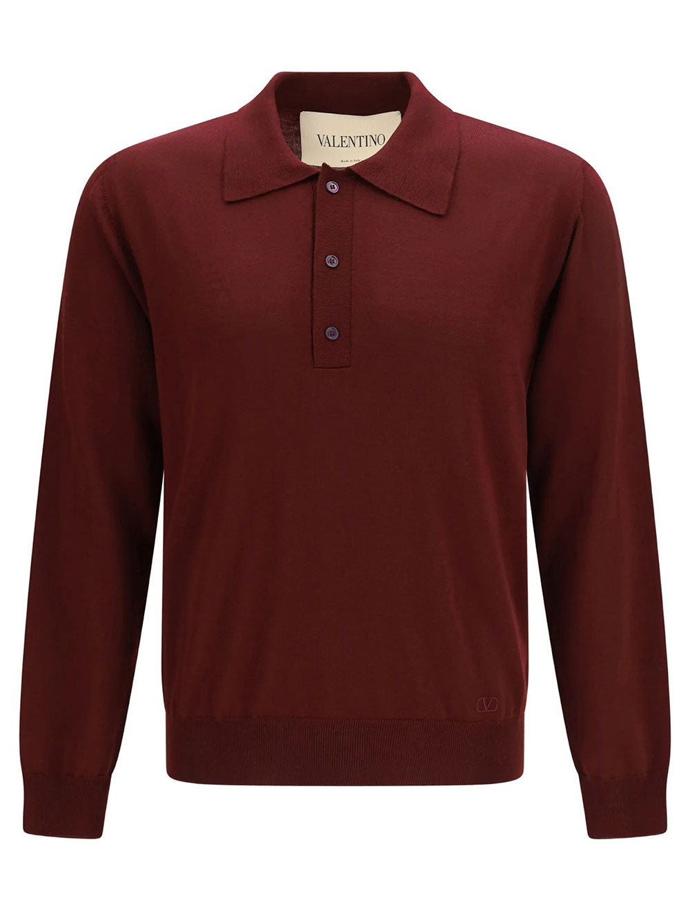 Valentino Garavani Men Valentino Wool Polo With Vlogo Embroidery