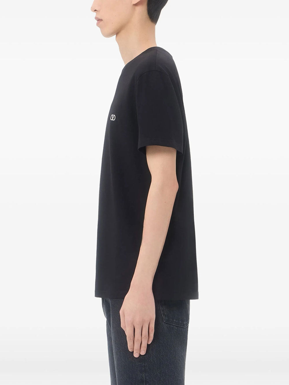 Valentino Garavani Men Valentino Cotton T-Shirt With Vlogo Embroidery