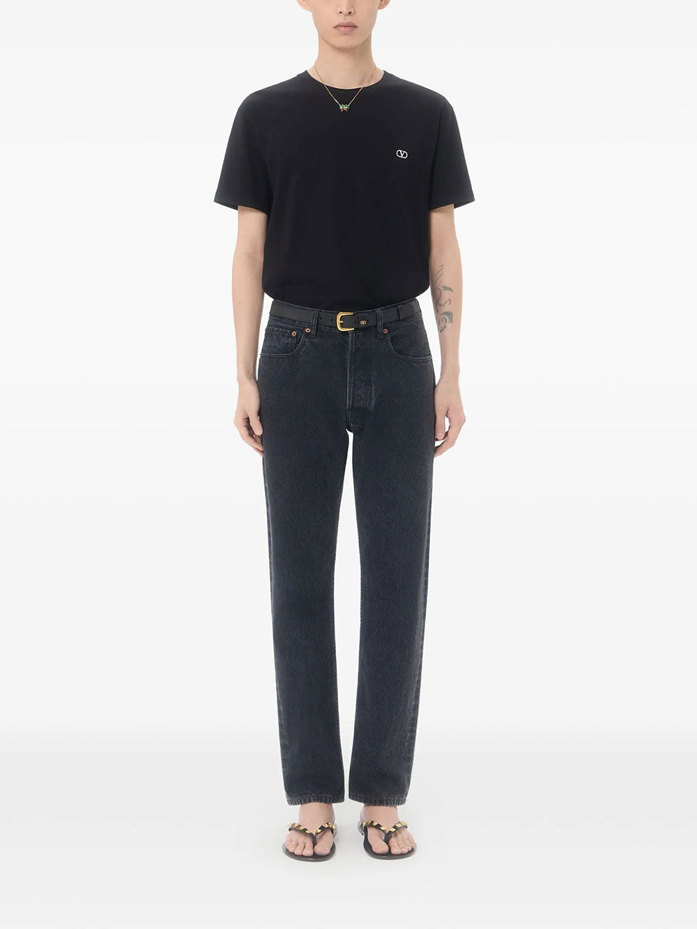 Valentino Garavani Men Valentino Cotton T-Shirt With Vlogo Embroidery