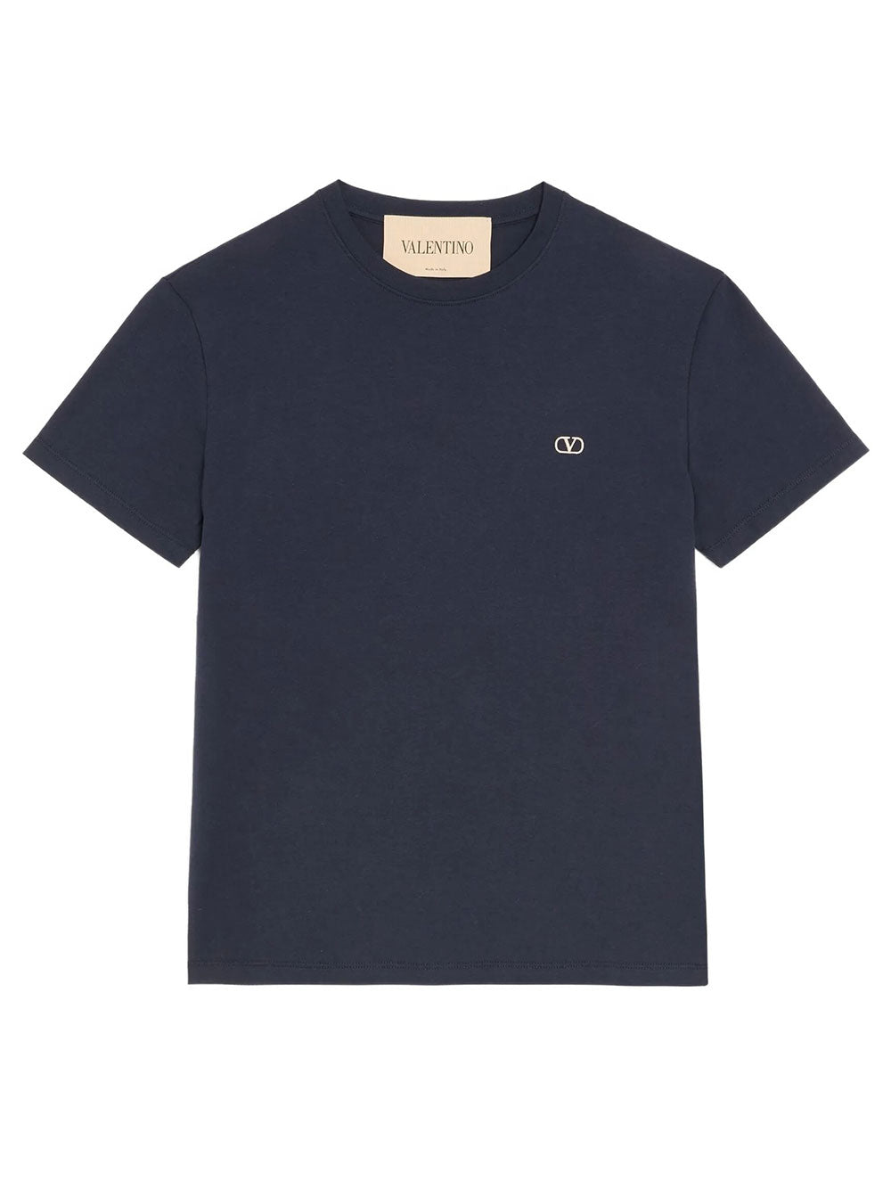 Valentino Garavani Men Valentino Cotton T-Shirt With Vlogo Embroidery