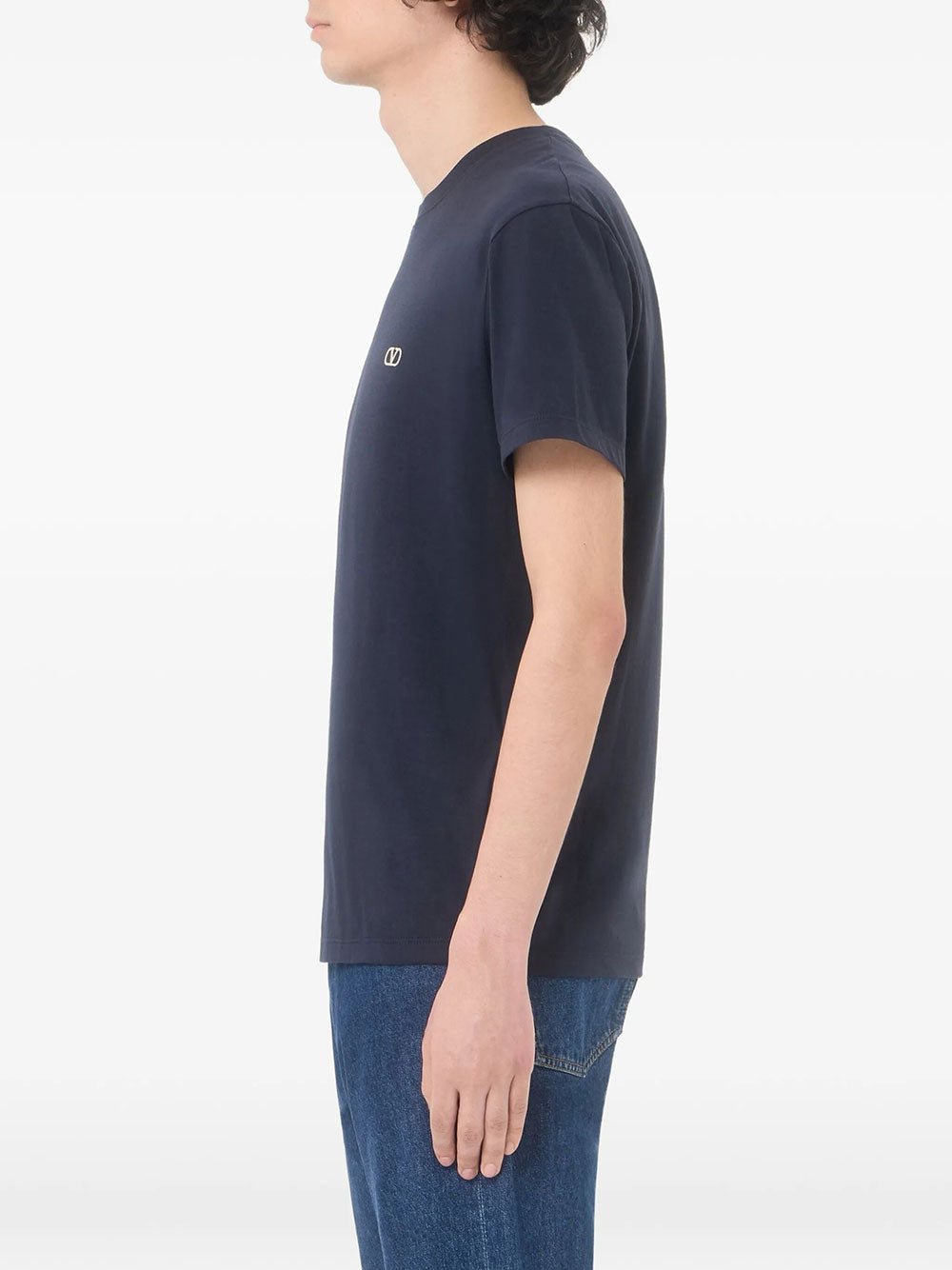 Valentino Garavani Men Valentino Cotton T-Shirt With Vlogo Embroidery