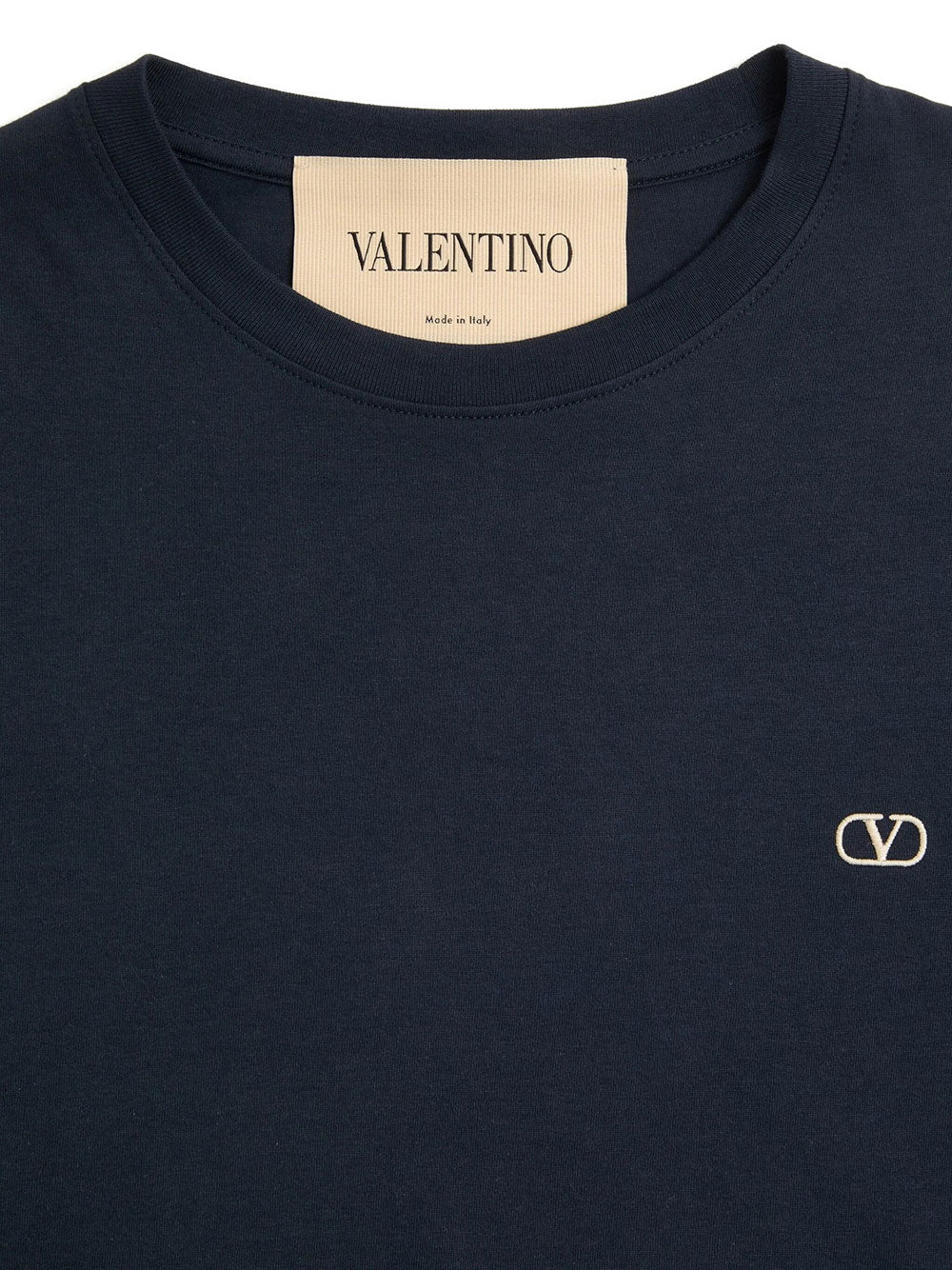Valentino Garavani Men Valentino Cotton T-Shirt With Vlogo Embroidery